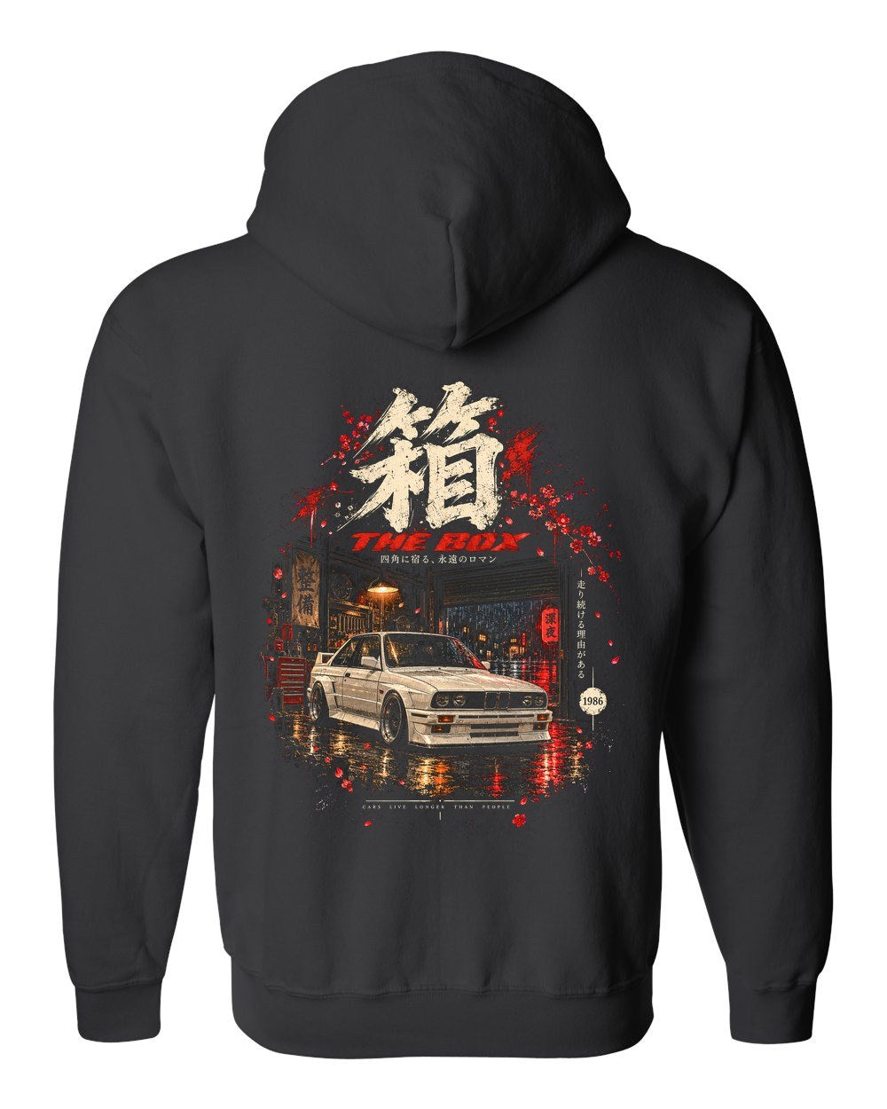BMW M3 E30 Zip Hoodie Black back
