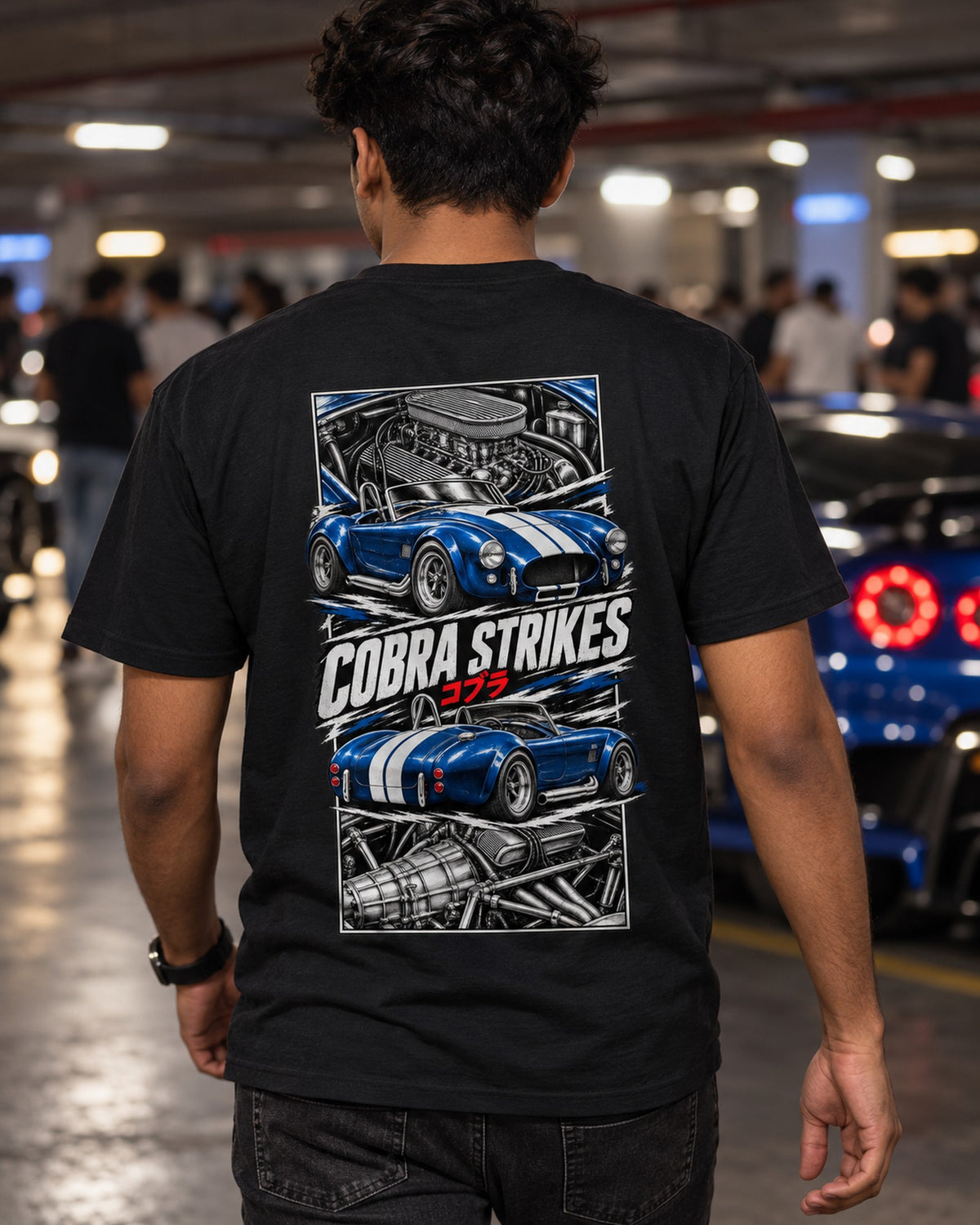 Shelby Cobra 427 Torn Poster Full-Back Graphic Tee T-Shirt Black worn hero
