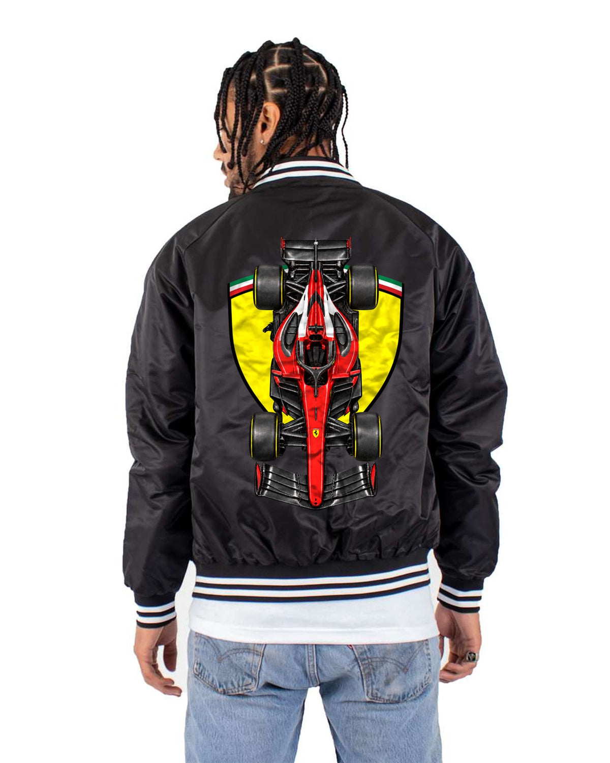 Ferrari SF-26 2026 F1 Overhead Poster Shirt, Formula 1 Tee, Design 02 Bomber Jacket Black back