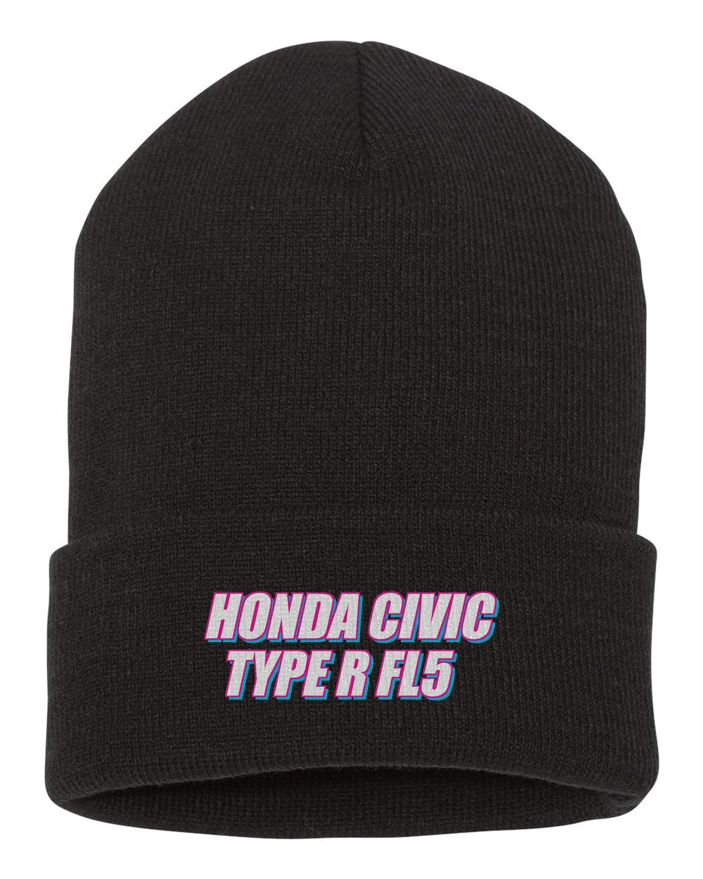 Honda Civic Type R Fl5 black beanie front view with car name