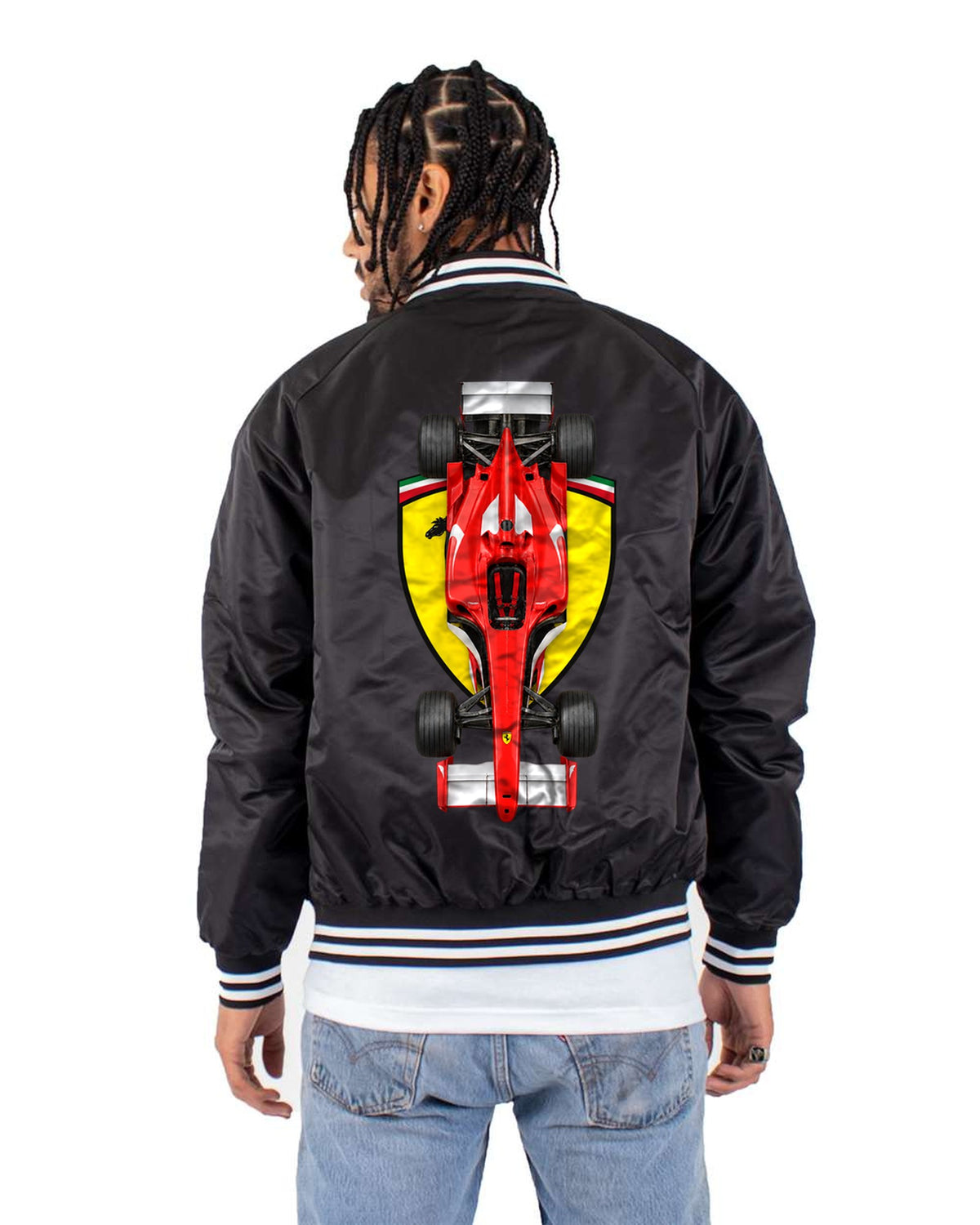 Ferrari F2004 2004 Classic F1 Overhead Poster Shirt, Formula 1 Tee Bomber Jacket Black back