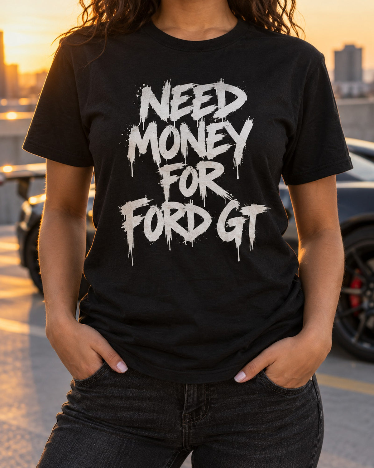 Need Money For Ford GT Shirt, Funny Car Guy Tee T-Shirt Black worn hero