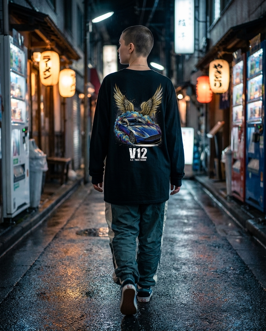 Black Long-Sleeve Tee street