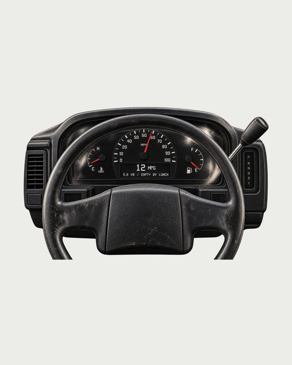 Ford Bronco OBS 1992-96 Gauge Shirt, 5.8 V8 Empty by Lunch design only