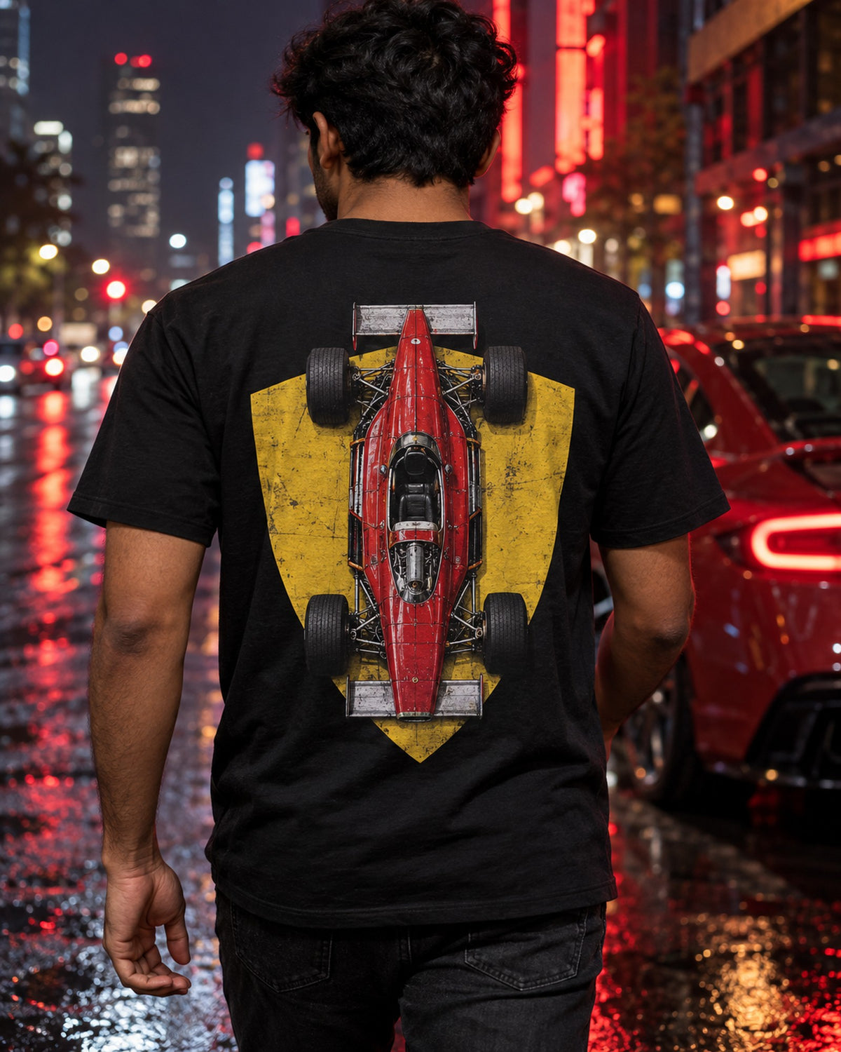 Ferrari 312 T 1975 Classic F1 Overhead Poster Shirt, Formula 1 Tee T-Shirt Black worn hero
