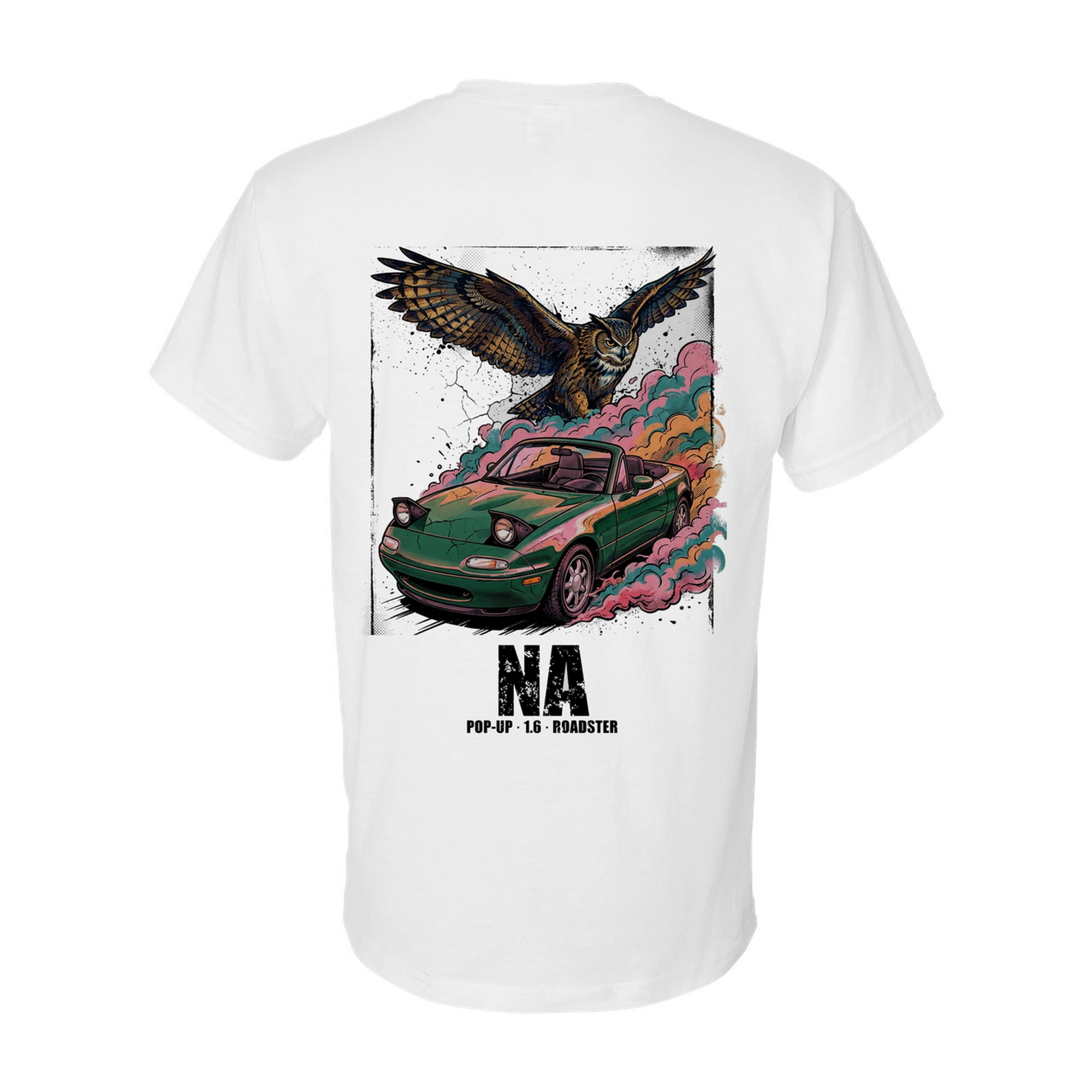 Mazda MX-5 Miata Owl T-Shirt — White back