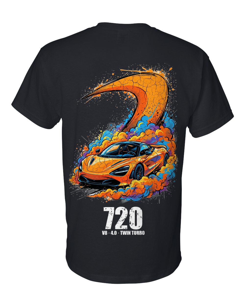 McLaren 720S Papaya T-Shirt — Black back