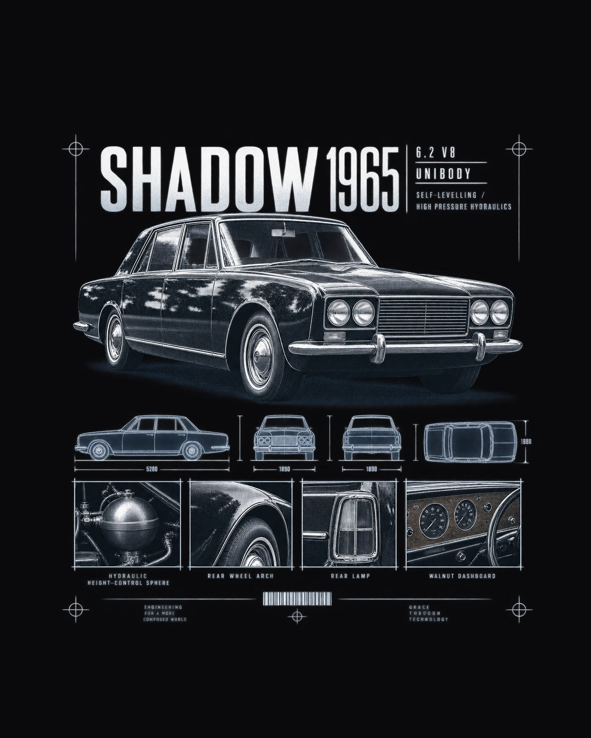 Rolls-Royce Silver Shadow 1965 Hydraulics Dossier Hoodie design only