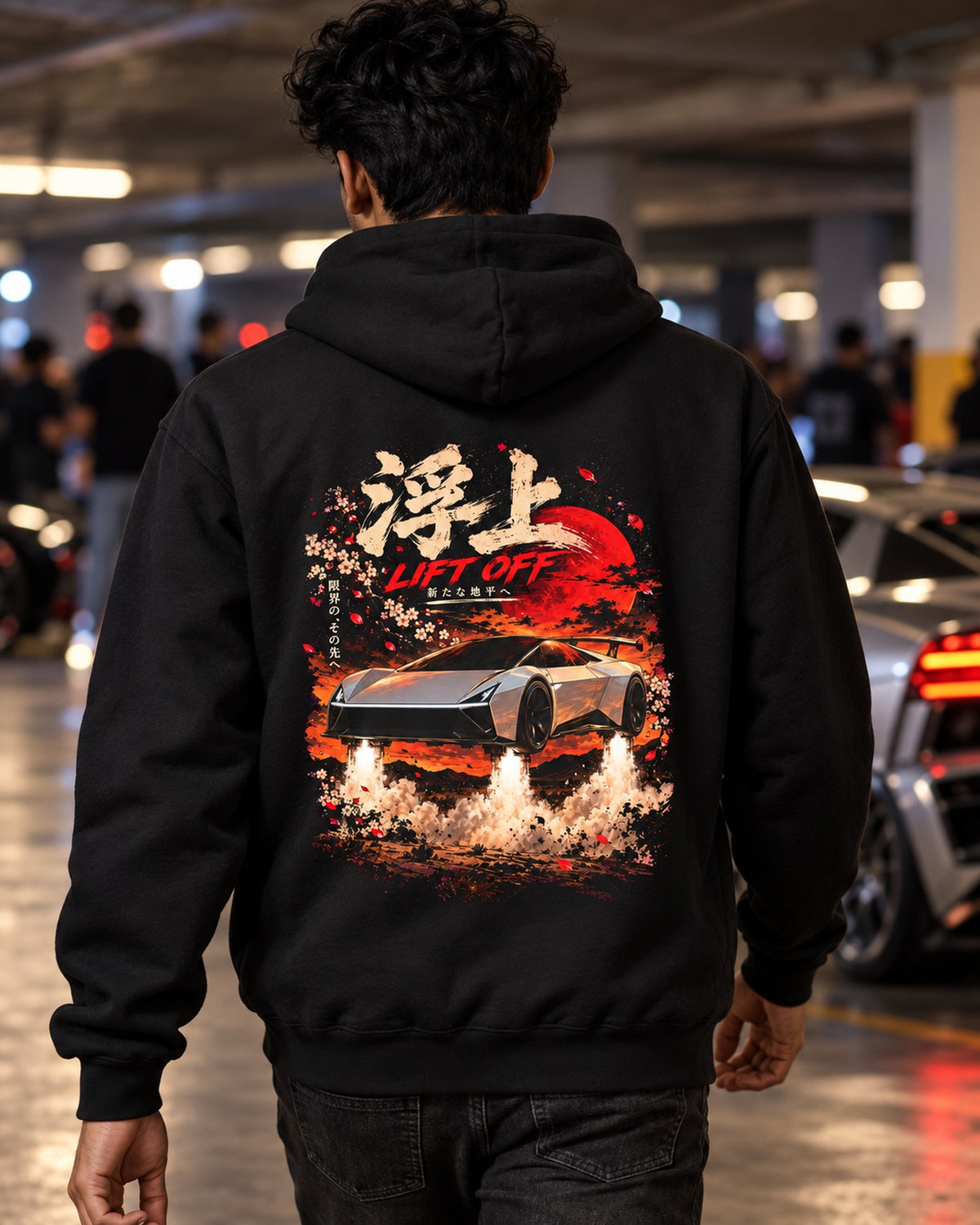 Tesla Roadster 2026 Lift Off Shirt, Hoodie & More Pull Over Hoodie Black worn hero
