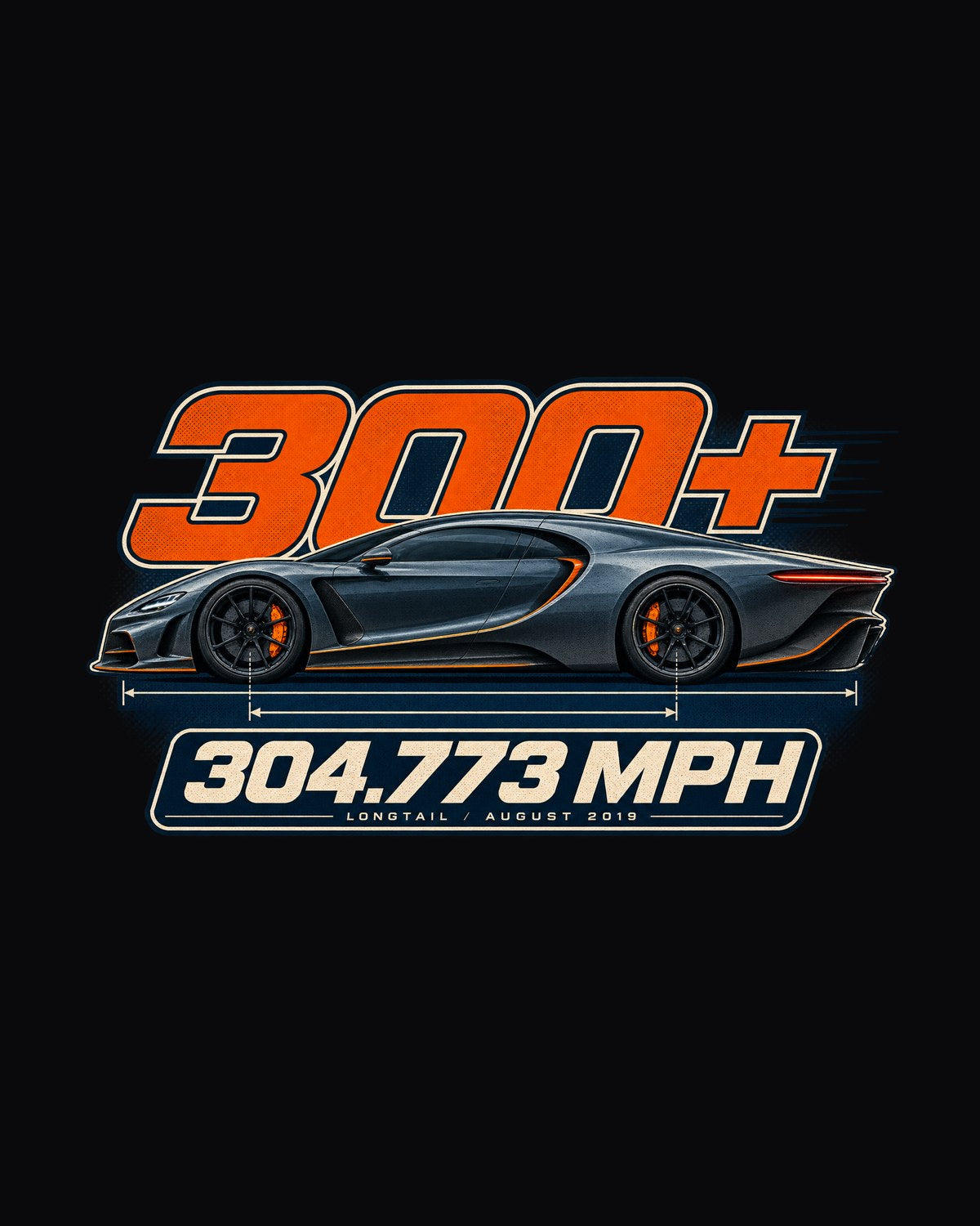 Bugatti Chiron Super Sport 300+ Spec Poster Tee, Longtail Gift design only