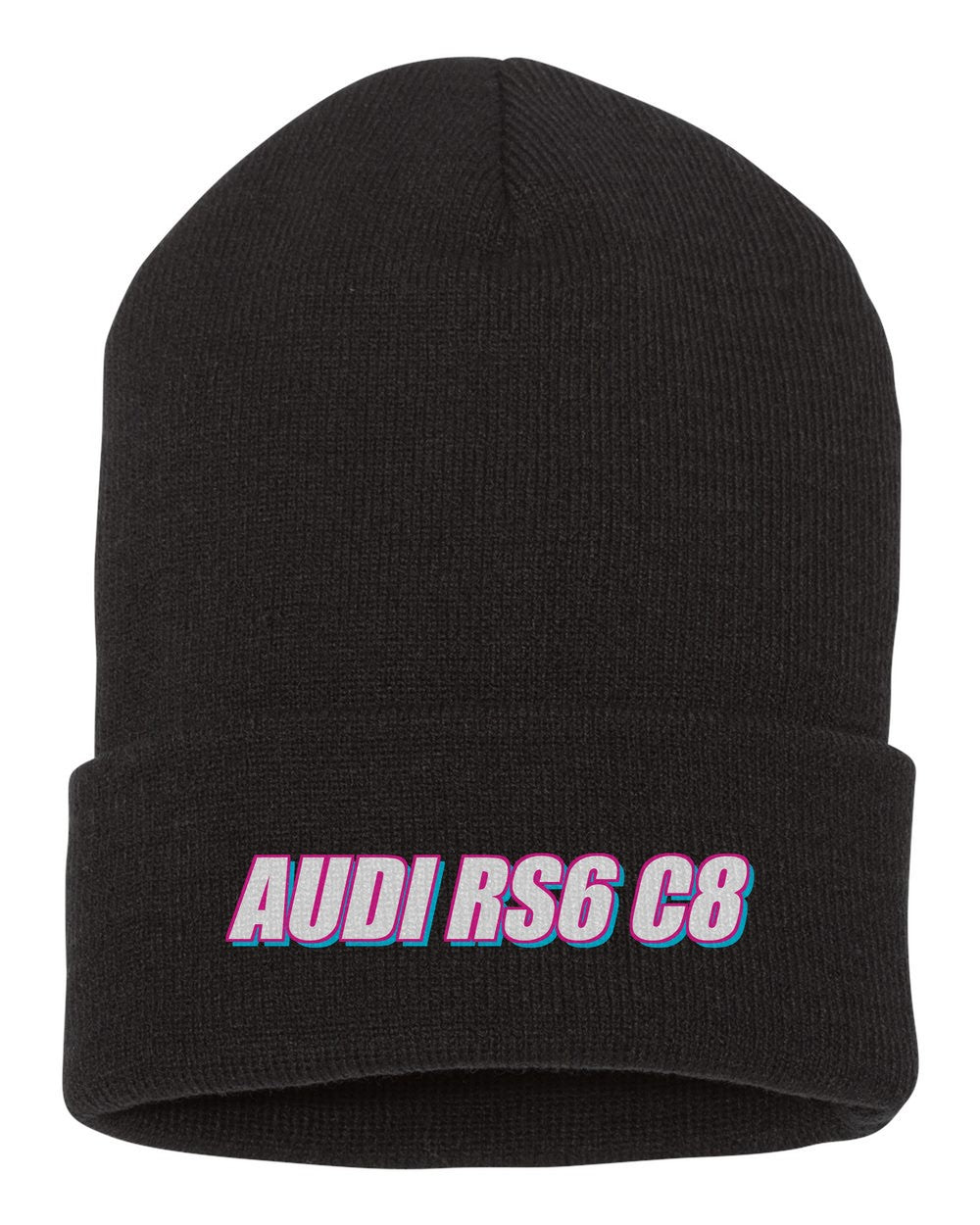 Audi Rs6 C8 black beanie front view with car name