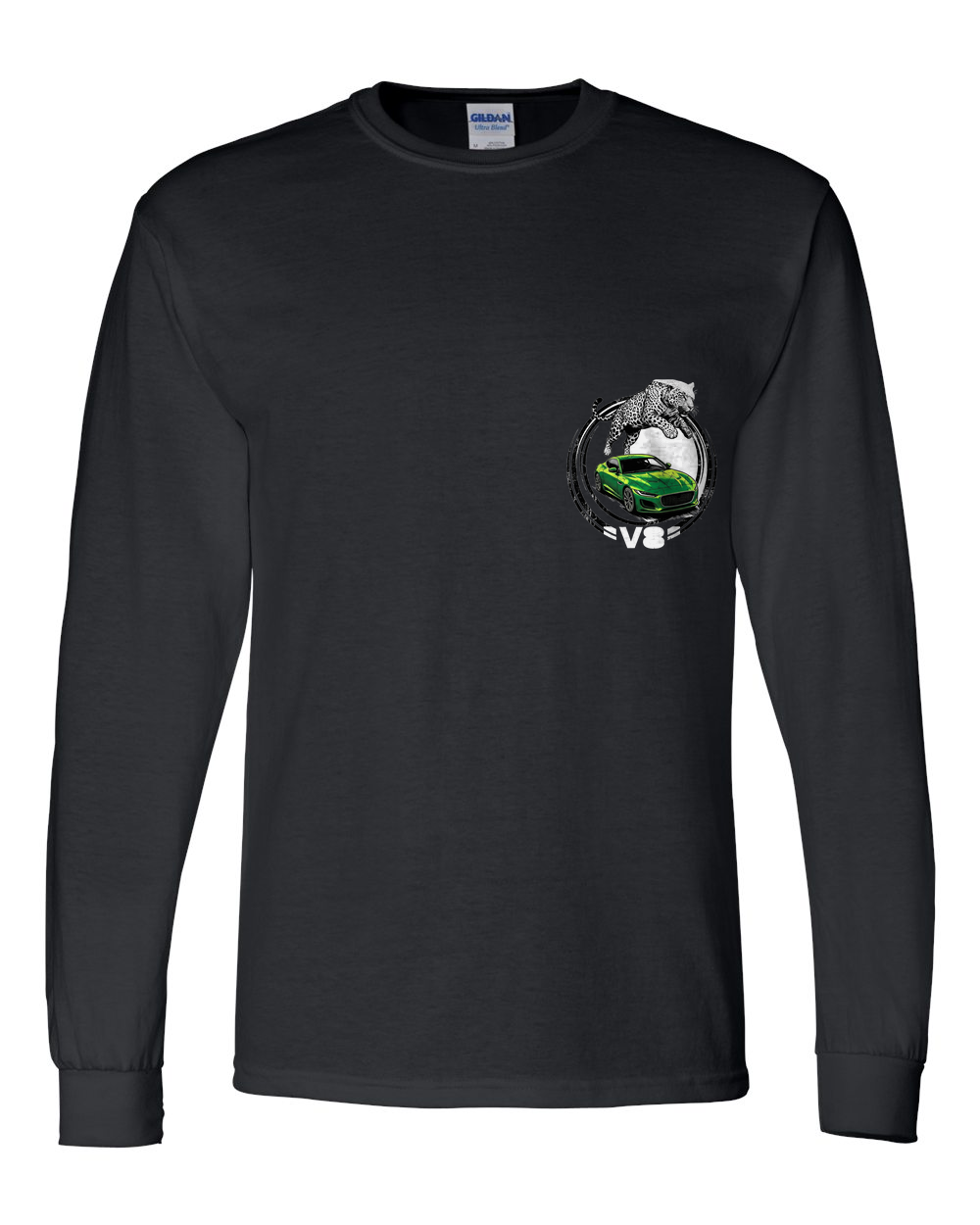 Jaguar F-Type Leaper Long Sleeve T-Shirt — Black front emblem