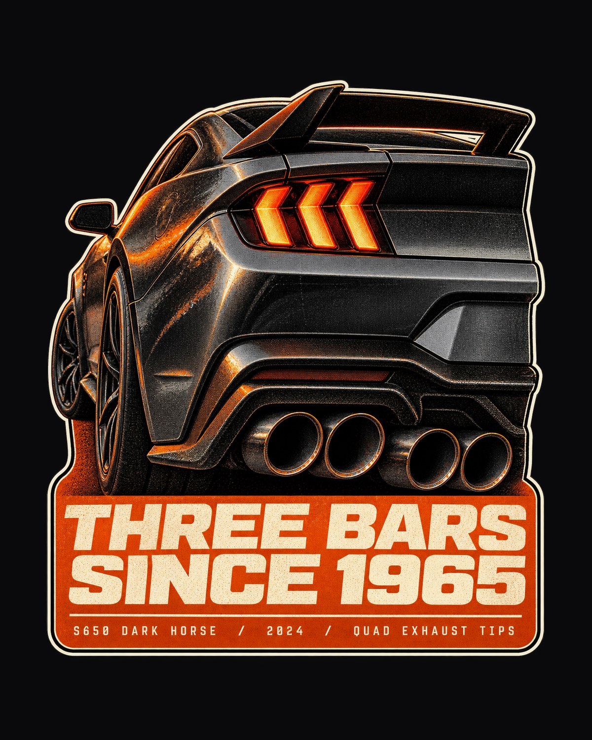 Ford Mustang Dark Horse S650 Taillight Detail Shirt design only