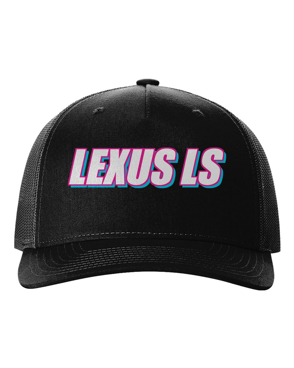 black hat front view with car name