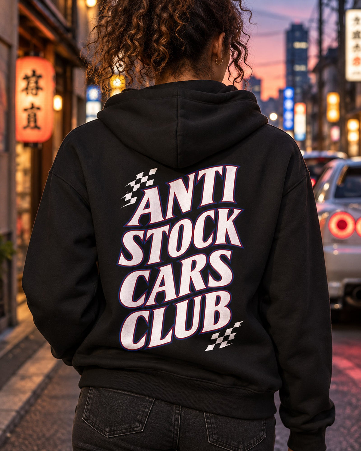 Anti Stock Cars Club Racing Sponsor Stack Shirt, Hoodie & More Zip Hoodie Black worn hero