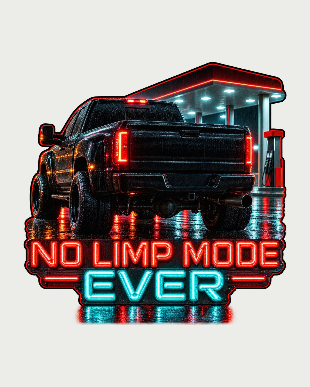 Dodge Ram 12V Cummins Night Garage Taillights Tee, No Limp Mode design only