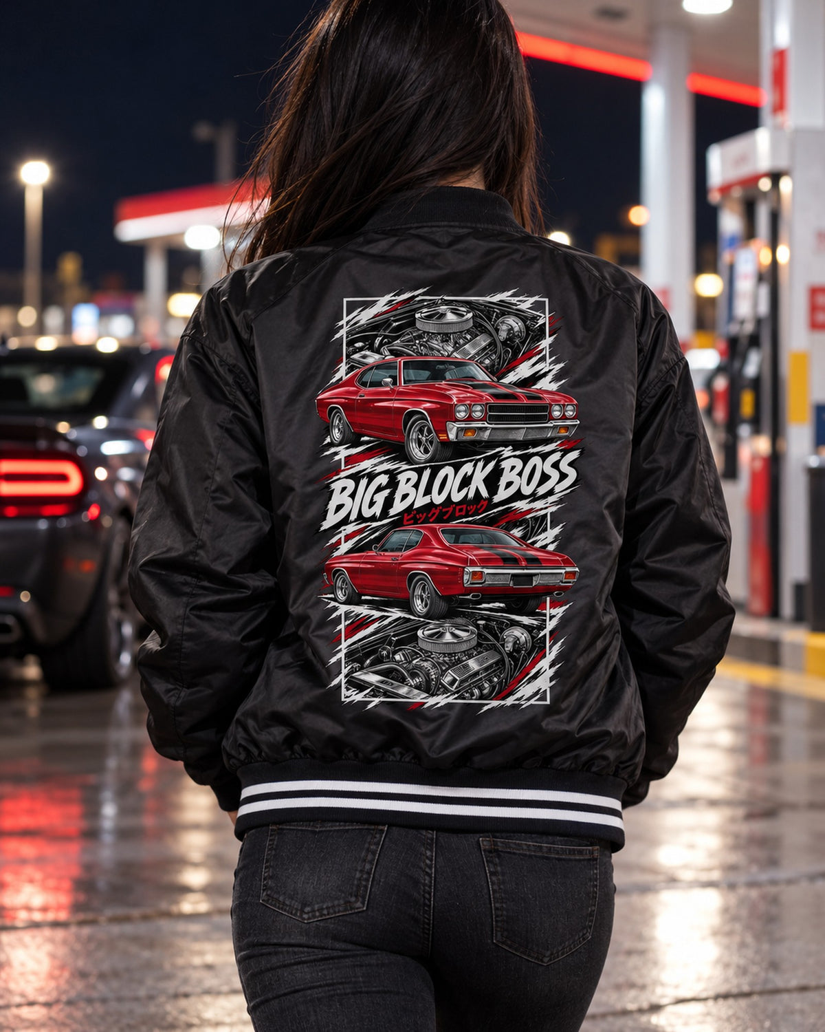 Chevelle SS Torn Poster Full-Back Graphic Tee Bomber Jacket Black worn hero