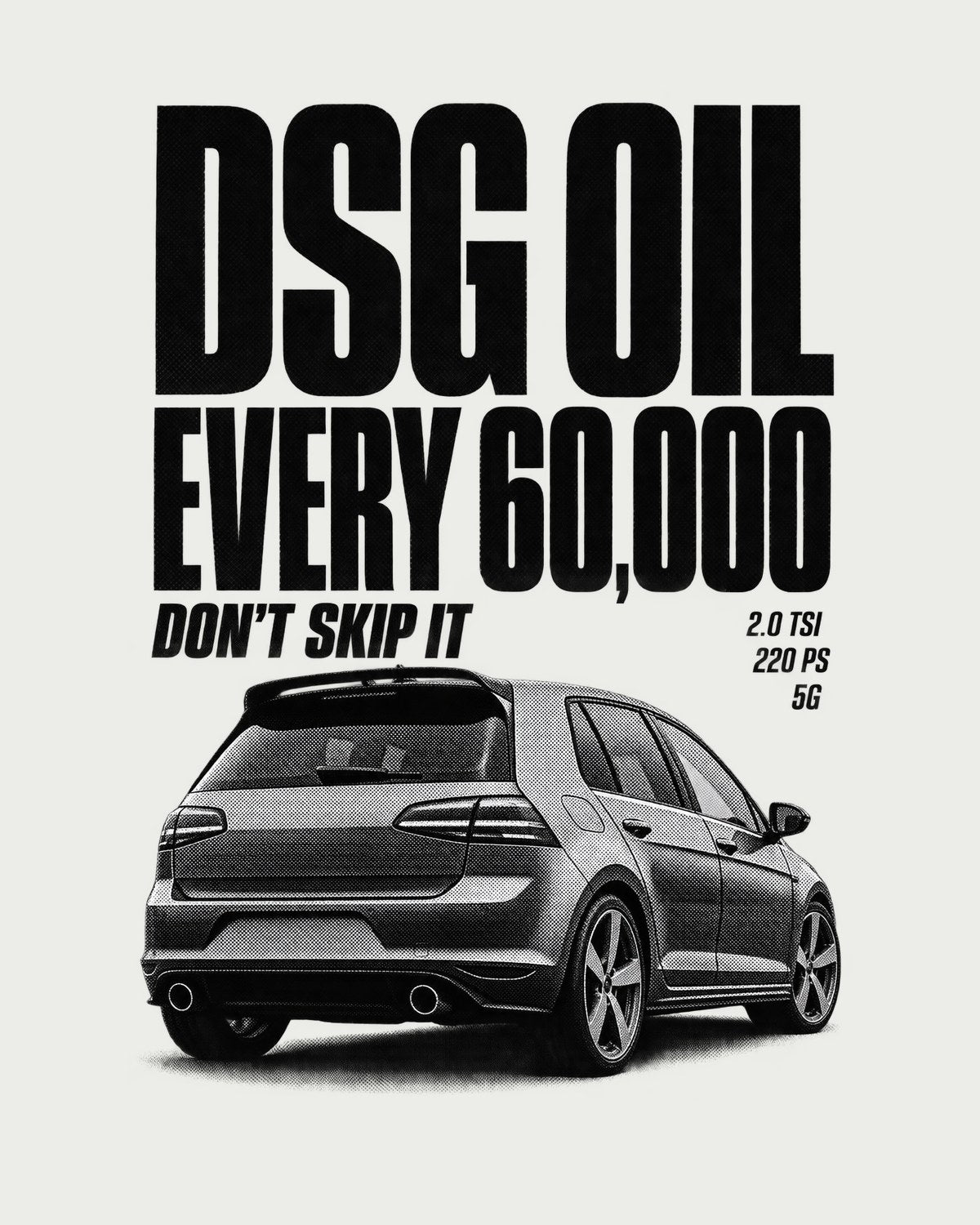 VW Golf GTI Mk7 DSG Service Halftone Shirt, Car Guy Gift design only