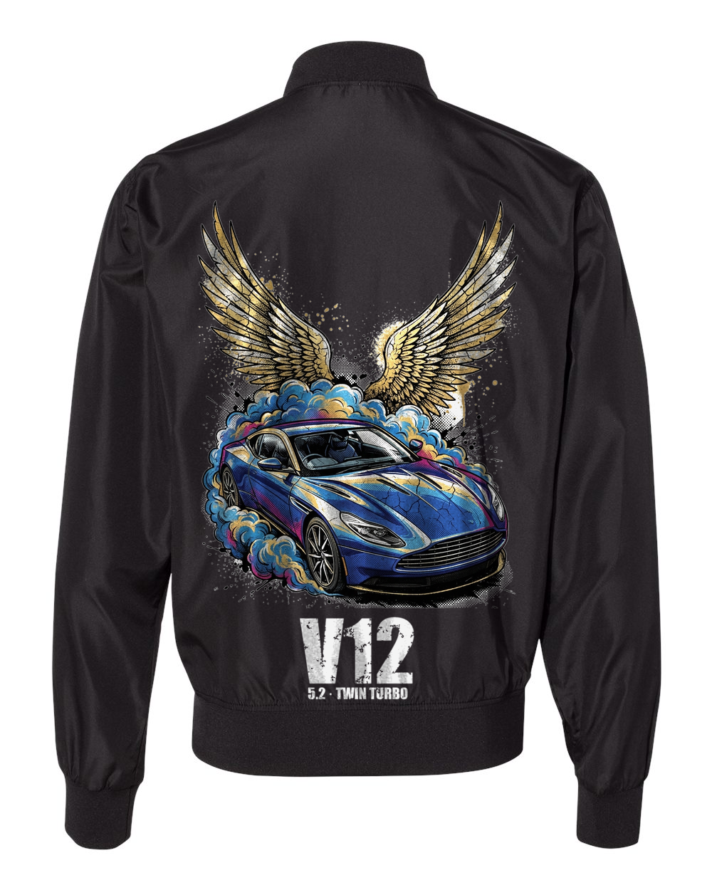 Aston Martin DB11 Wings Bomber Jacket — Black back