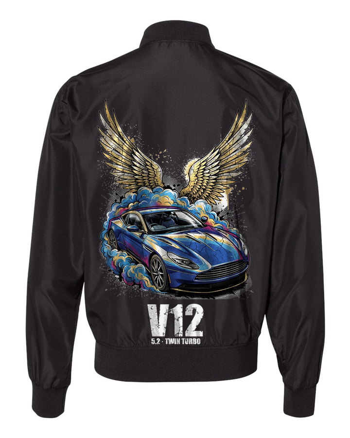 Aston Martin DB11 Wings Bomber Jacket — Black back