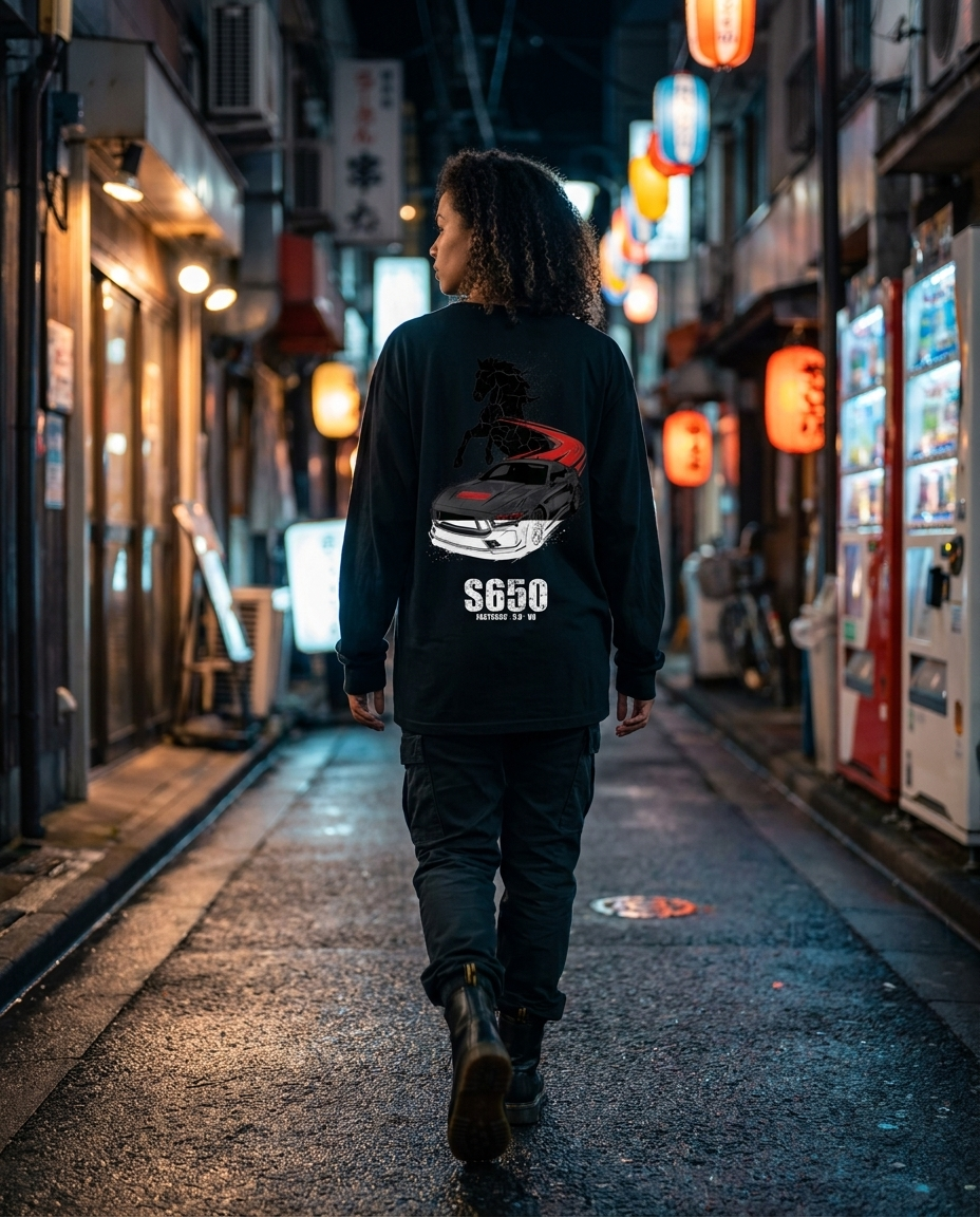 Black Long-Sleeve Tee street