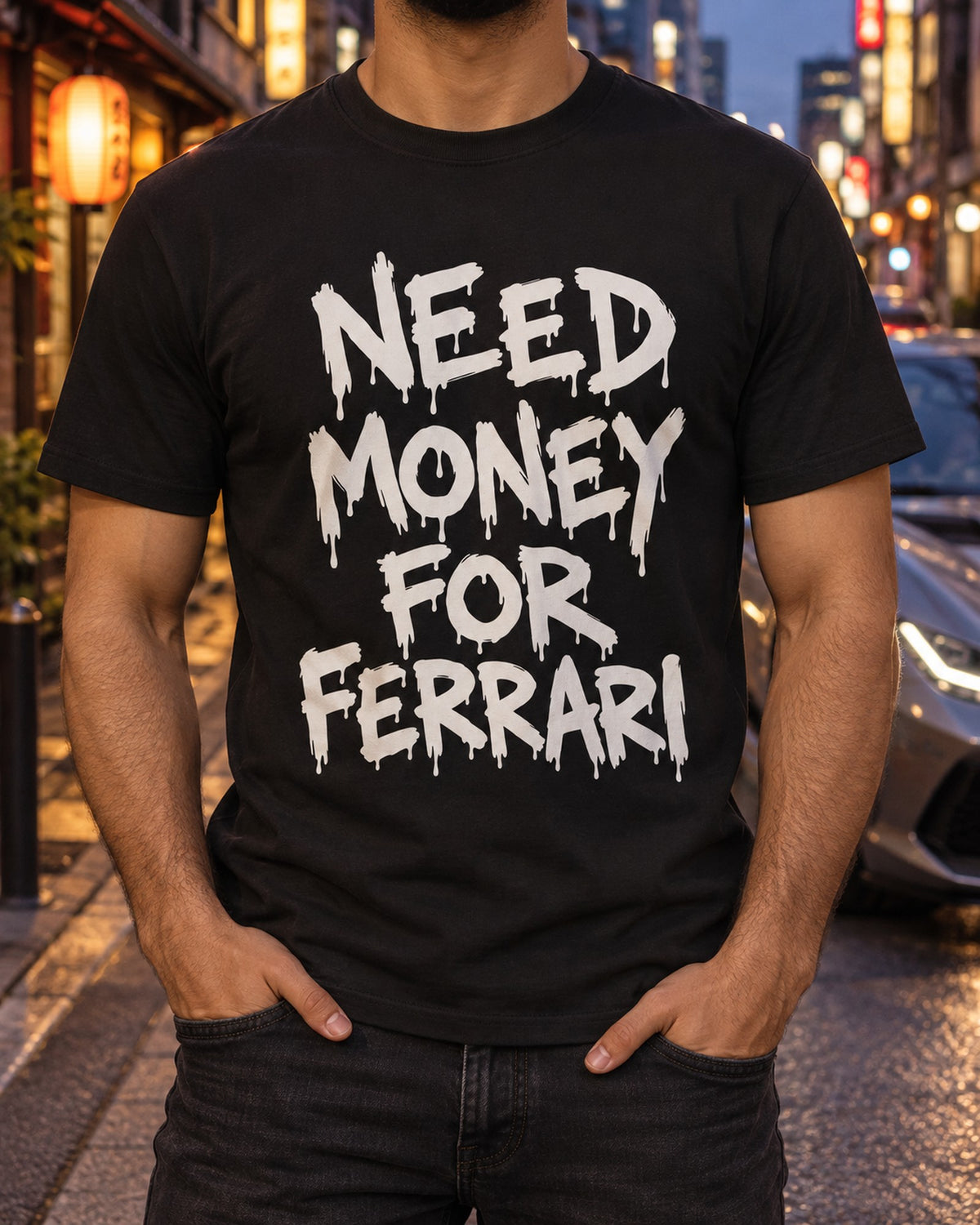 Need Money For Ferrari Shirt, Funny Car Guy Tee T-Shirt Black worn hero