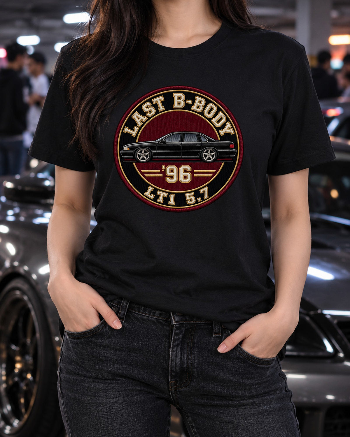 1996 Chevrolet Impala SS Last B-Body Varsity Crest Shirt T-Shirt Black worn hero