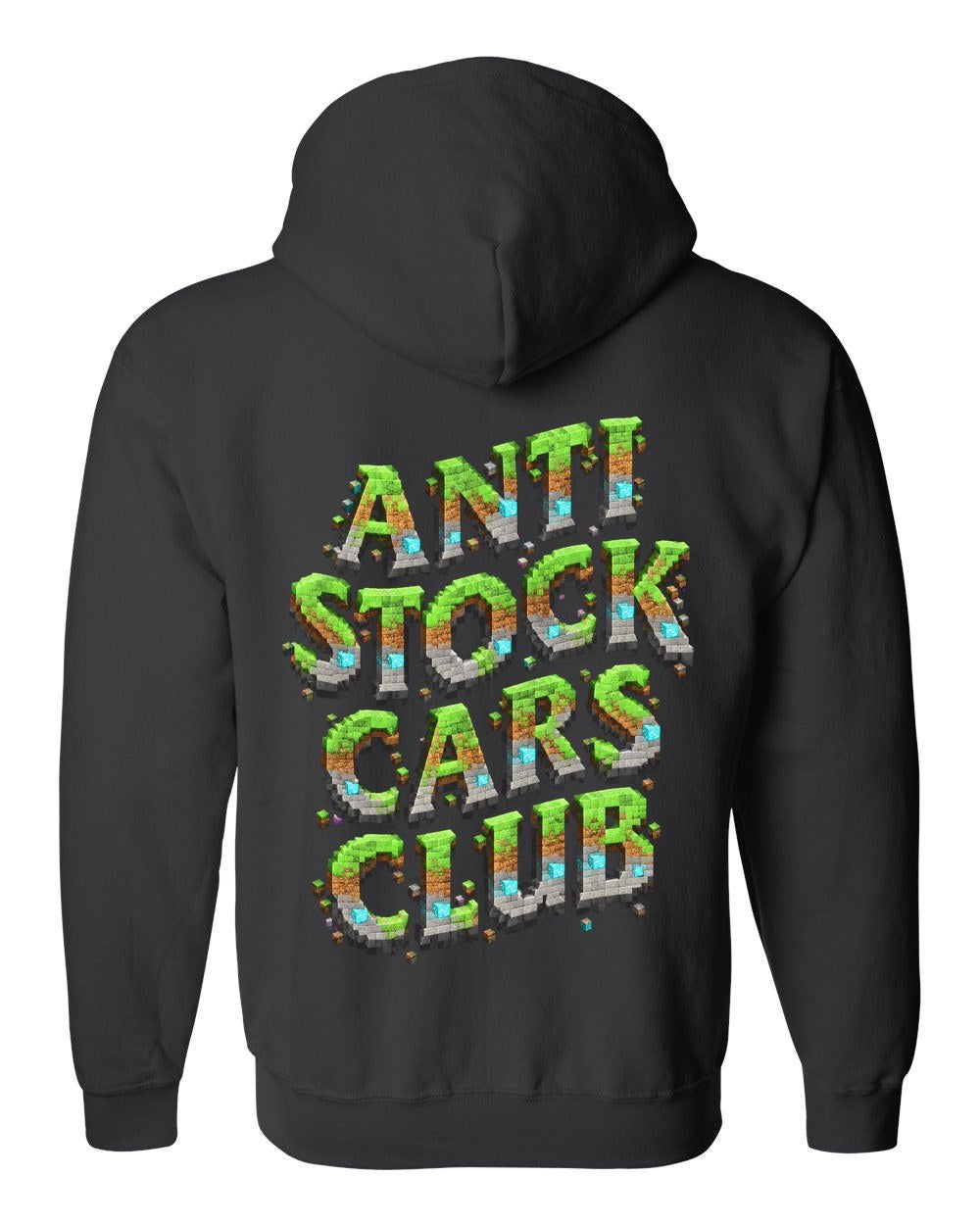 Anti Stock Cars Club Blocky Voxel Zip Hoodie Black back