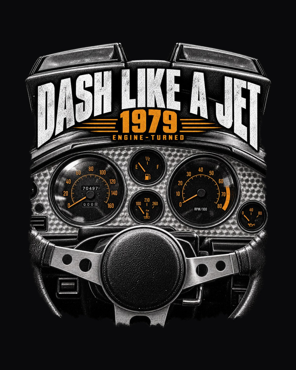 Pontiac Firebird 1979 Cockpit Shirt, Engine-Turned Dash Like A Jet design only