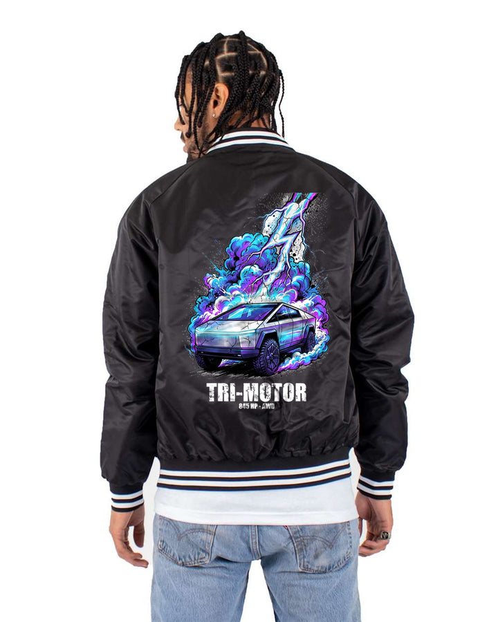 Tesla Cybertruck Bolt Bomber Jacket Bomber Jacket Black back