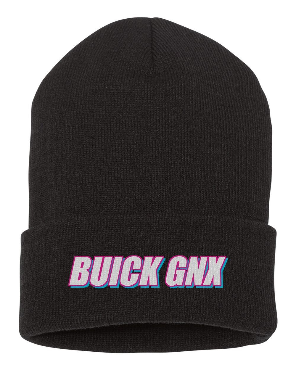 Buick Gnx black beanie front view with car name