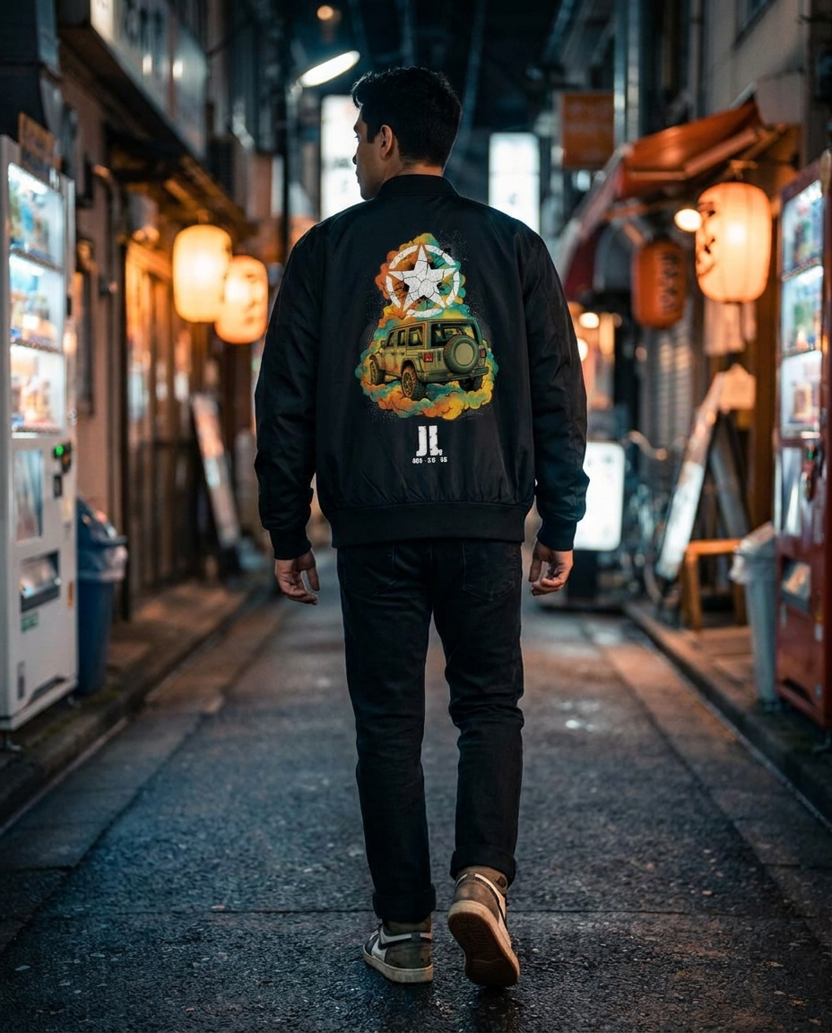 Black Bomber Jacket street