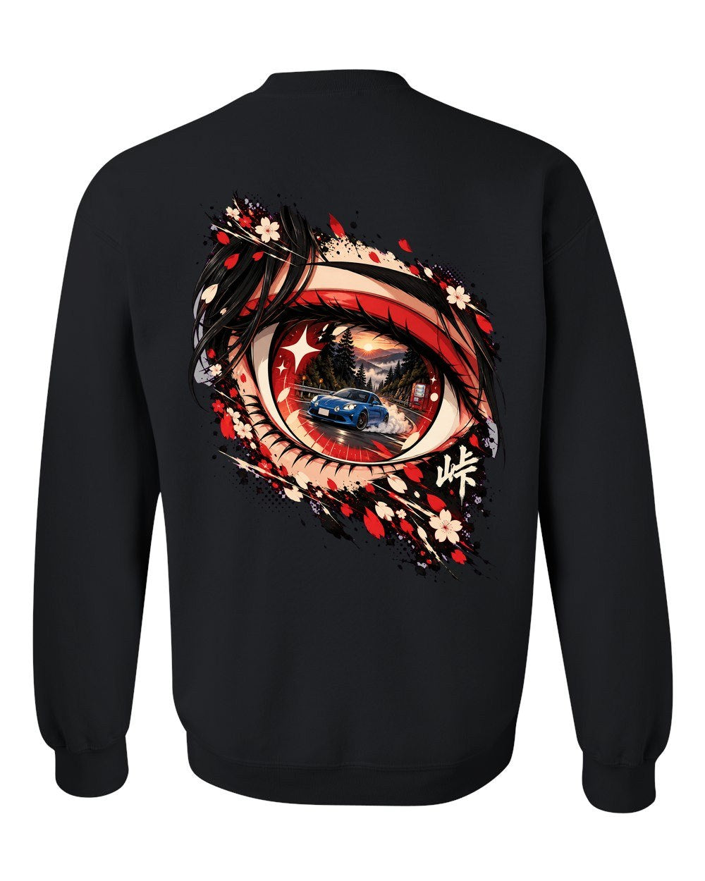 Alpine A110 Anime Girl Crewneck Black back