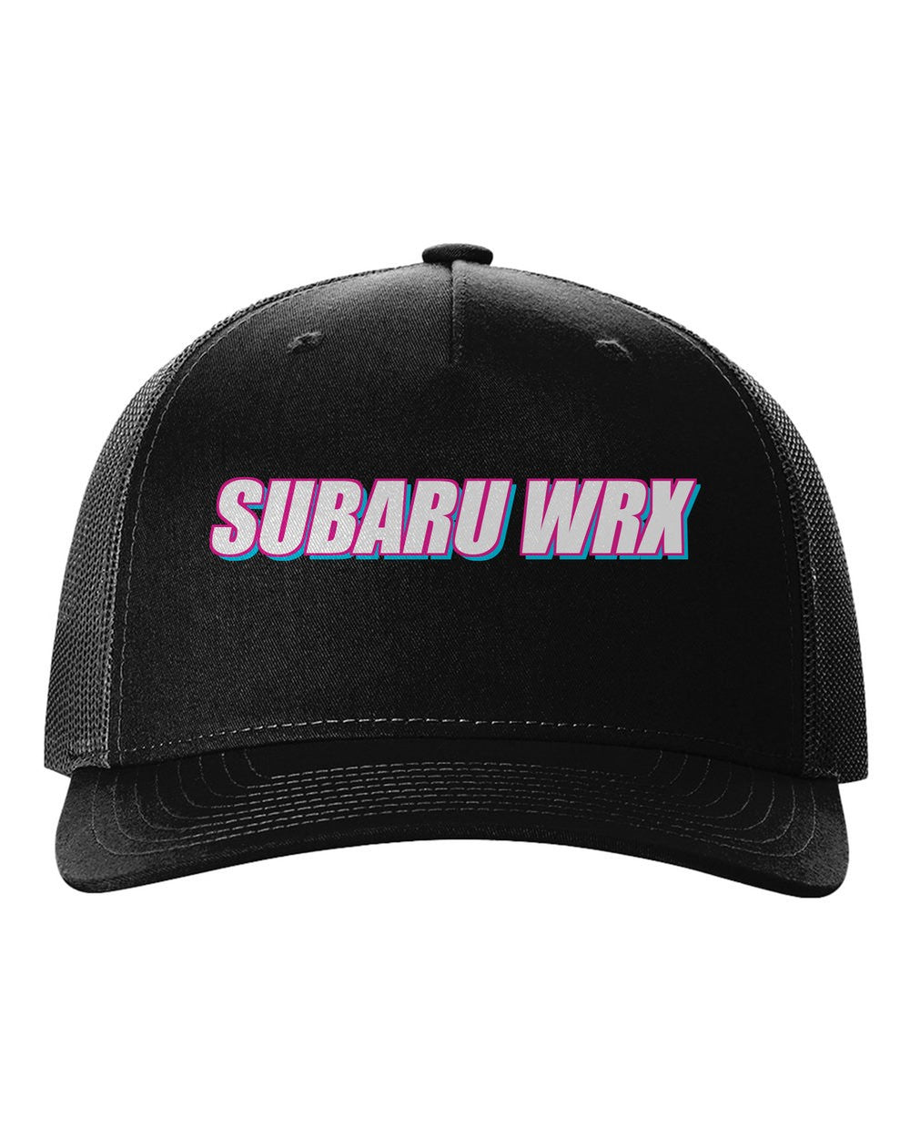black hat front view with car name