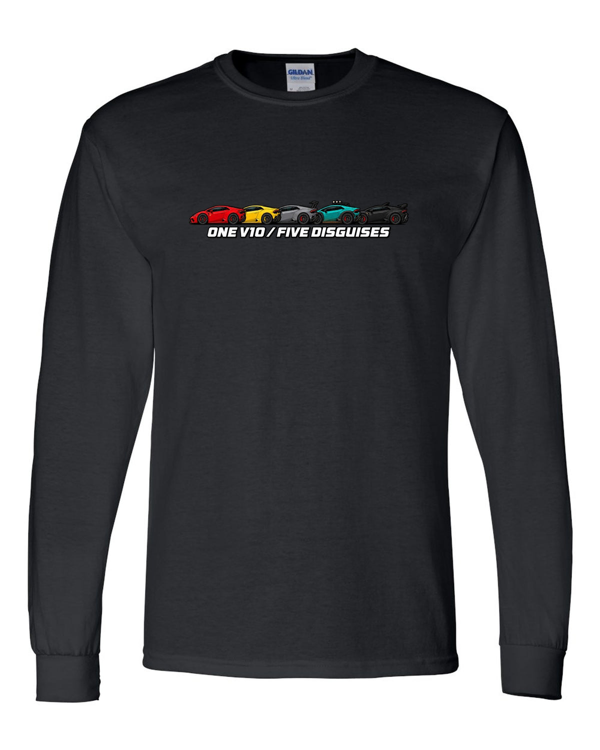 Lamborghini Huracan LP610-4 Variants Lineup black long sleeve front view with the design