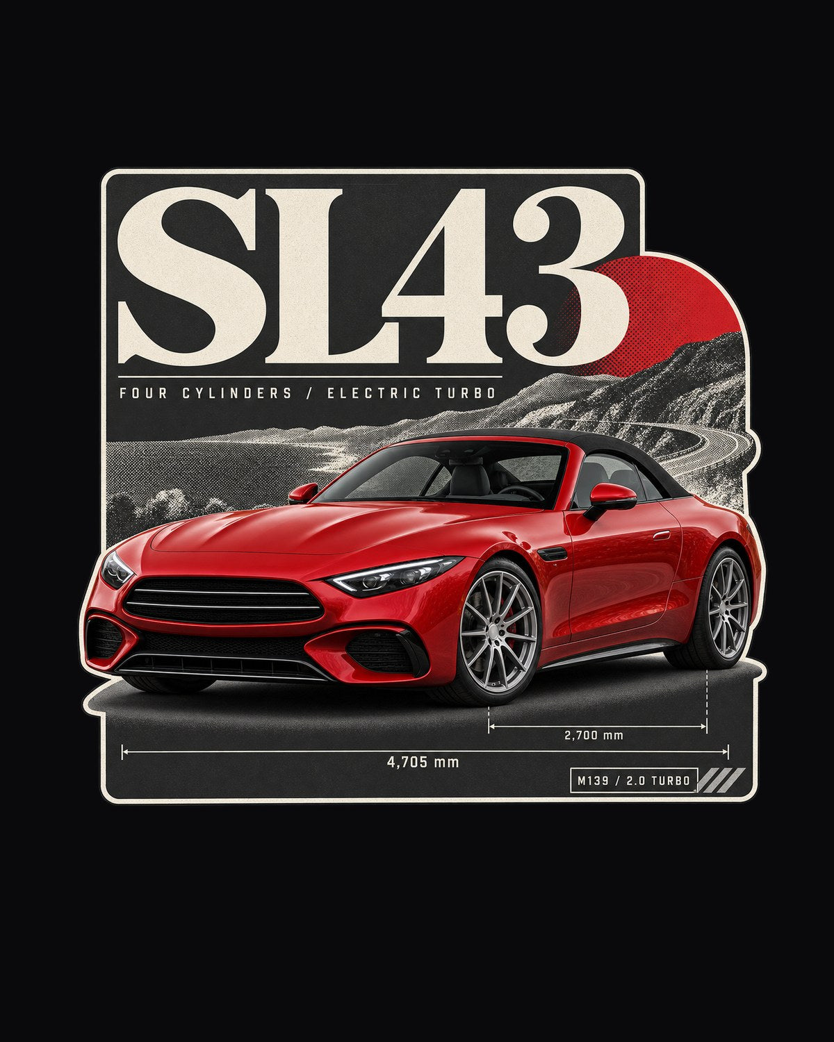 SL43 R232 Electric Turbo Editorial Shirt, Mercedes-AMG design only
