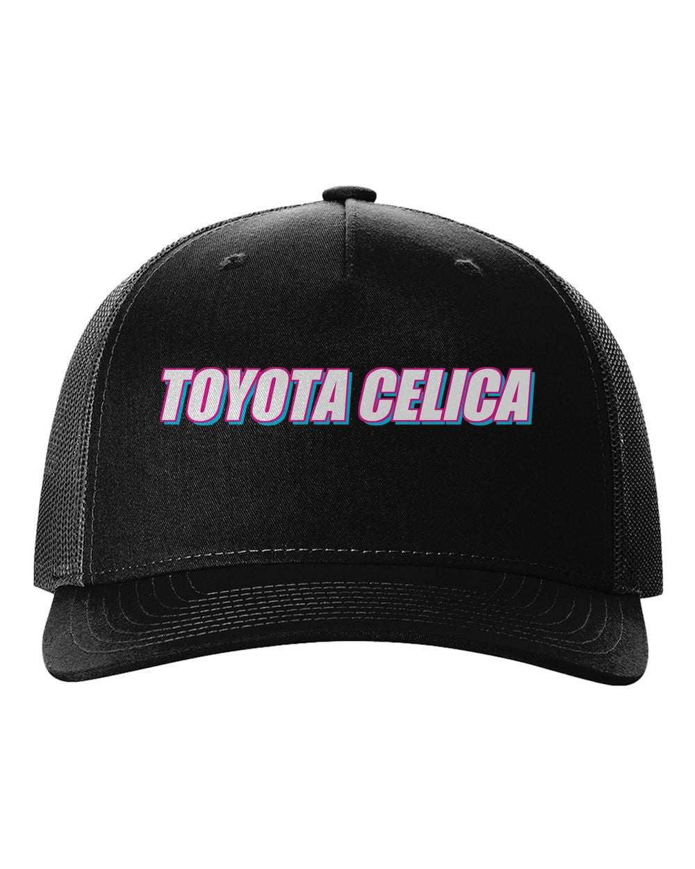 black hat front view with car name