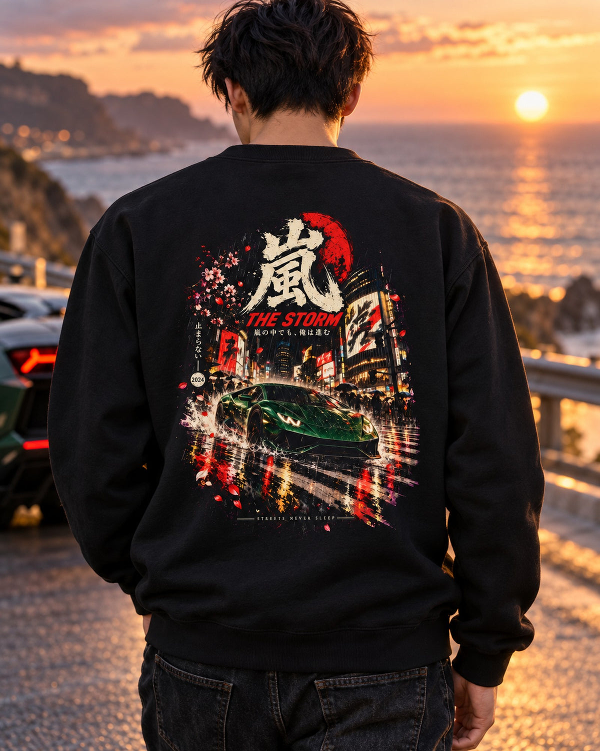 Lamborghini Huracán The Storm Shirt, Hoodie & More Crewneck Black worn hero