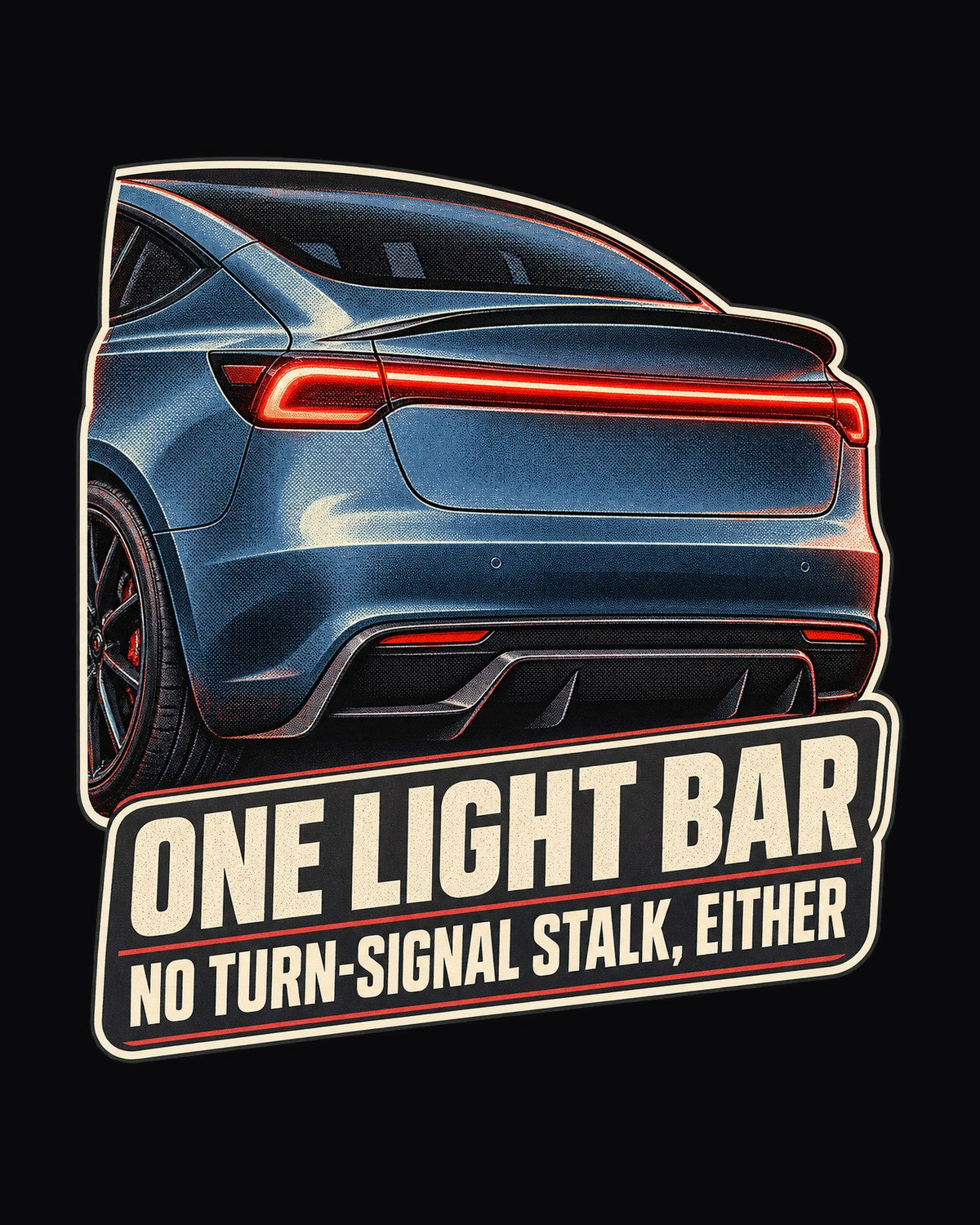 Model 3 Performance Highland Taillight Macro Shirt, Light Bar design only