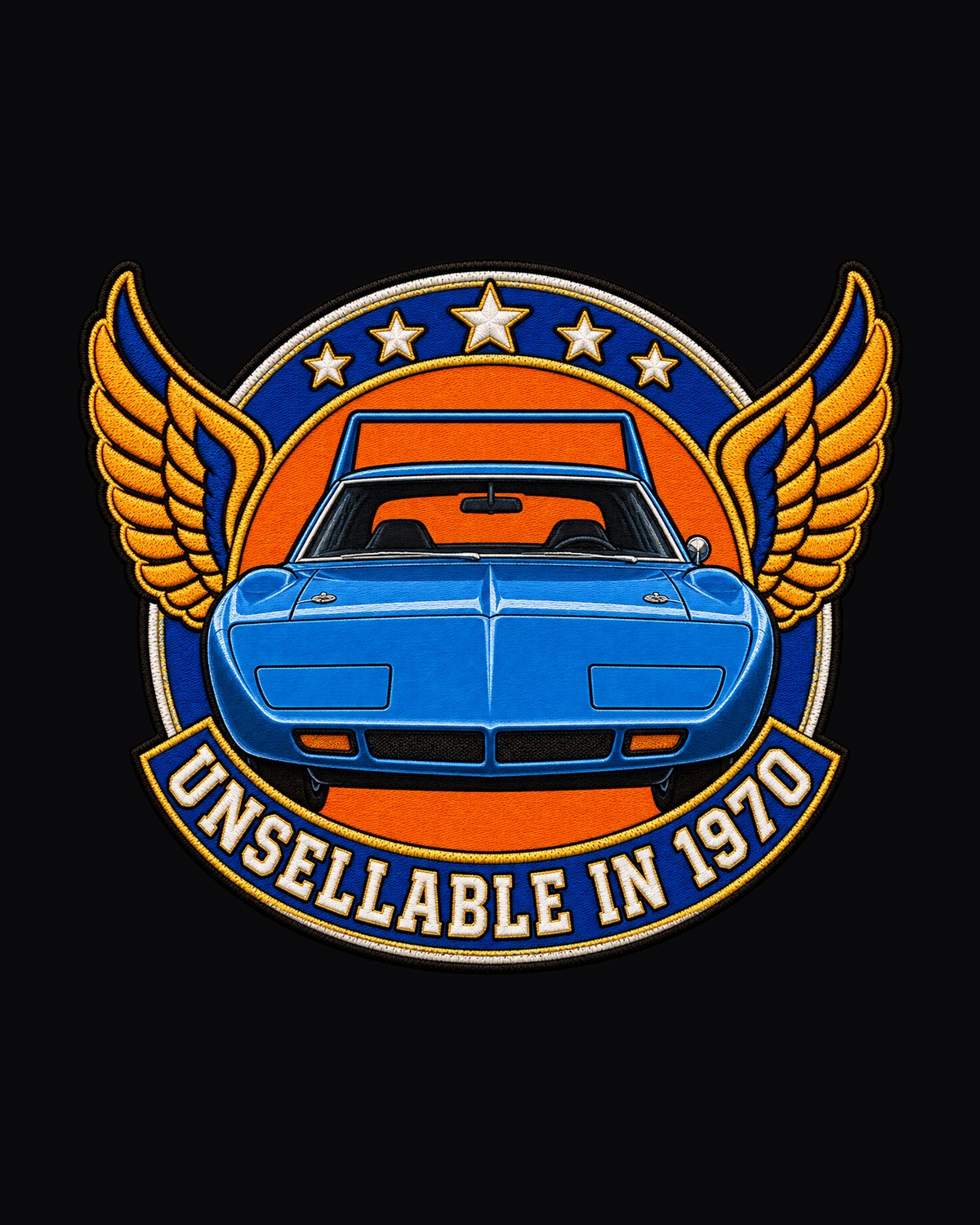Plymouth Superbird Nose Cone Crest Tee, Unsellable in 1970 design only