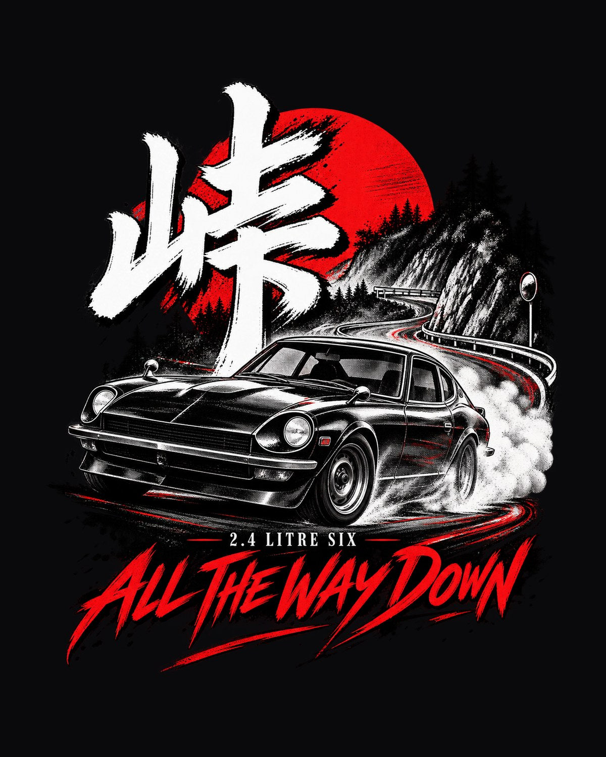 Datsun 240Z HLS30 Touge Night Shirt, Downhill Drift Car Tee design only