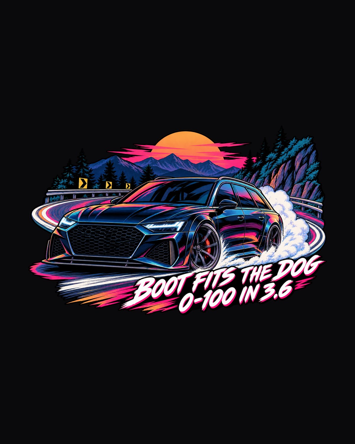 Audi RS6 Avant C8 Anime Night Touge Shirt, Boot Fits The Dog design only