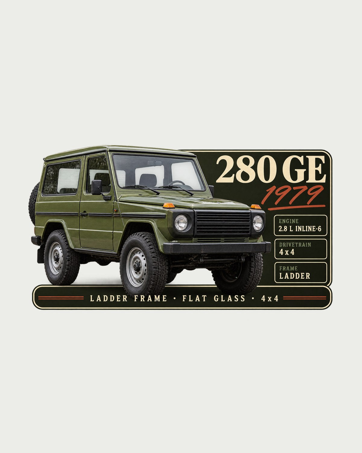 Mercedes 280 GE W460 1979 Archive Panel Shirt, Classic G design only