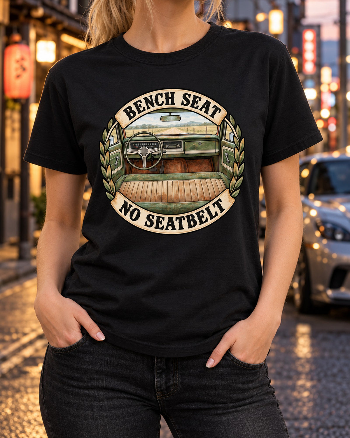 Chevrolet C10 Cheyenne Bench Seat Dash Watercolor Shirt, 1967-72 T-Shirt Black worn hero