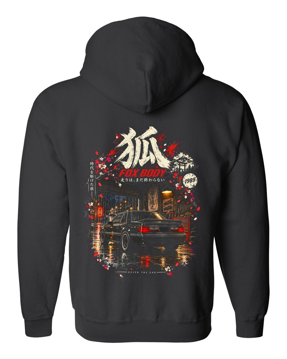 Ford Mustang Fox Body Zip Hoodie Black back