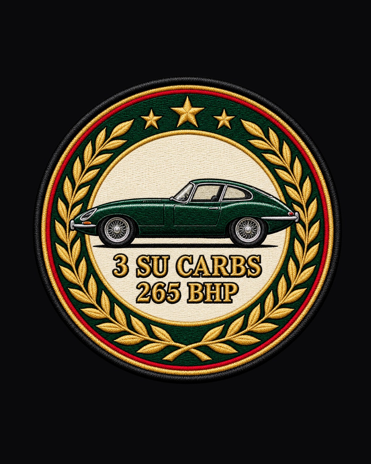 Jaguar E-Type Series 1 Triple SU Carbs Varsity Tee design only