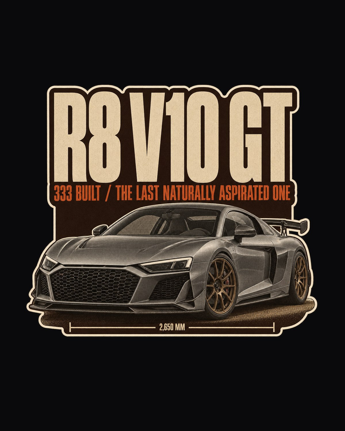 Audi R8 V10 GT RWD Final Edition Editorial Shirt, 333 Built design only