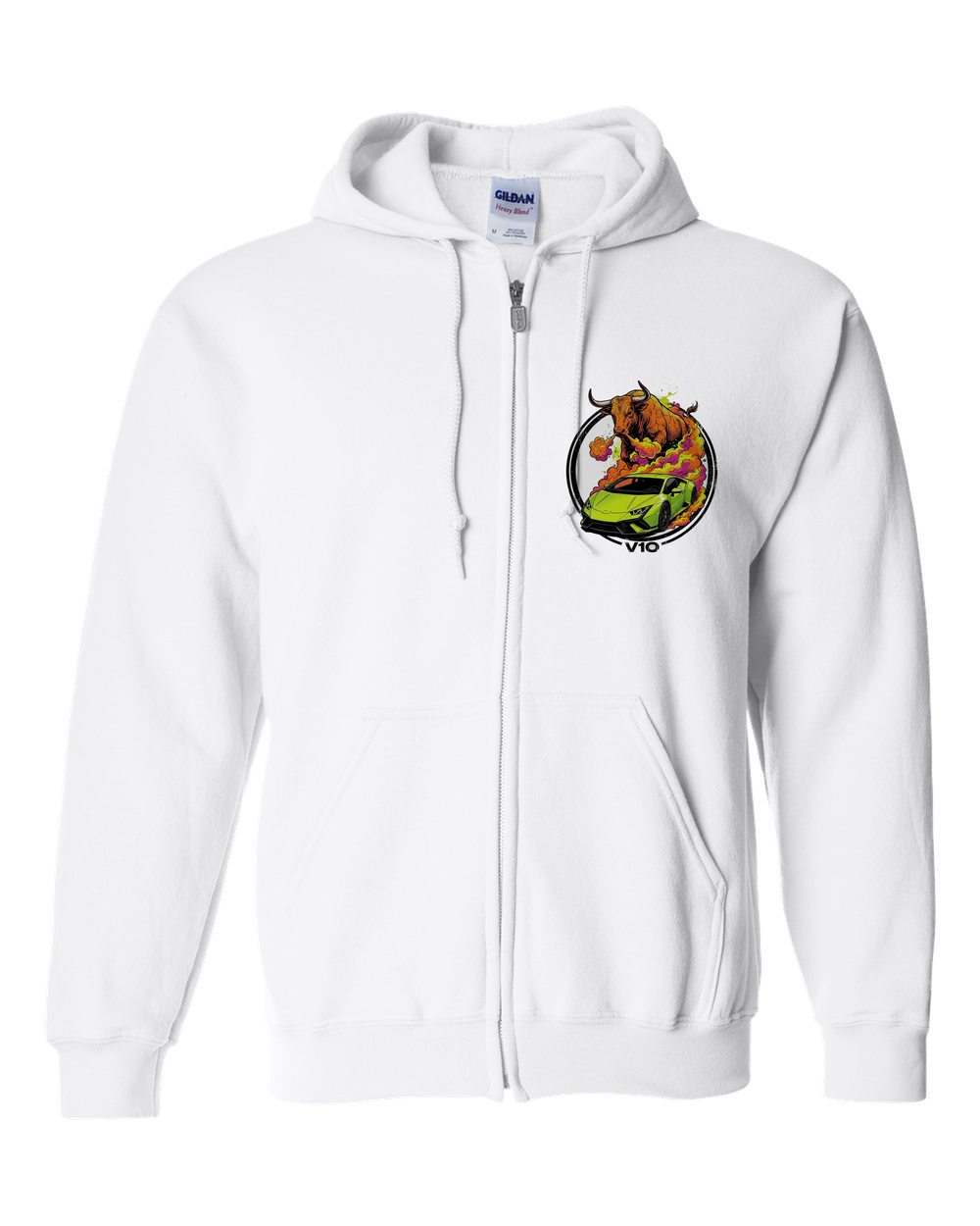 Zip Hoodie White front