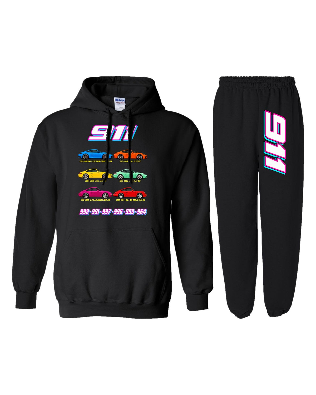 911 Evolution Evolution Hoodie + Jogger Set black hoodie and sweatpants