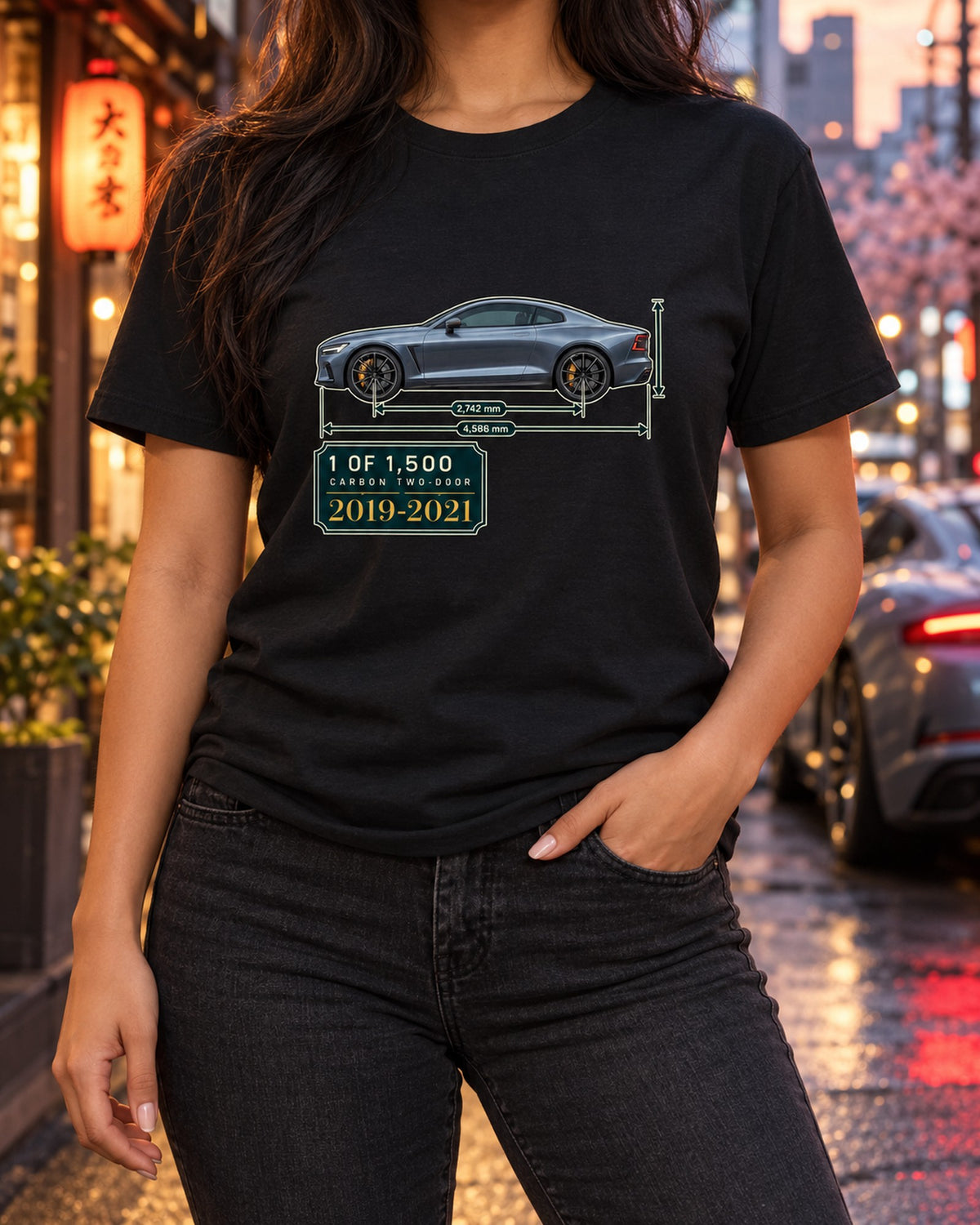 Polestar 1 Archive Panel Shirt, 1 of 1,500 Carbon Coupe T-Shirt Black worn hero